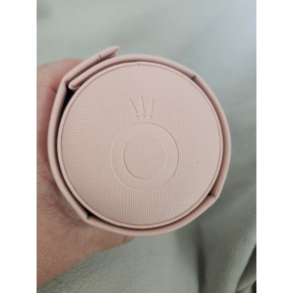 Pandora Blush Pink Circle Travel Jewelry Case Accordion Slide Open - Picture 9 of 11